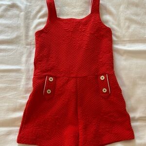 Janie and Jack Red Textured Romper